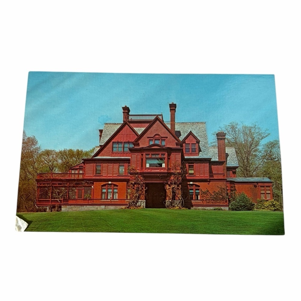 Historic Red‑Brick Mansion Postcard / Print – Architectural Landmark